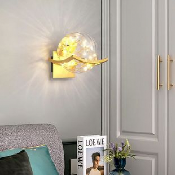 Bedhead wall lamp, luxurious Nordic starry sky, bedroom, living room, staircase, background wall, romantic ins, warm and simple