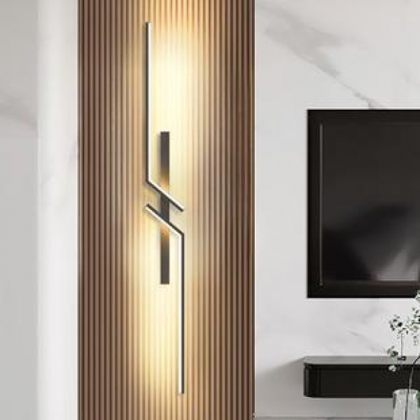 Modern minimalist light luxury grille living room TV background wall light minimalist long strip internet famous creative bedroom bedside lamp