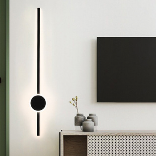 Long strip minimalist modern master bedroom bedside lamp, light luxury internet celebrity creative living room TV background wall lamp, staircase lamp