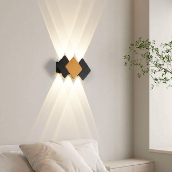 Creative LED outdoor waterproof double head wall lamp with simple and modern design, courtyard terrace up and down luminous wall lamp