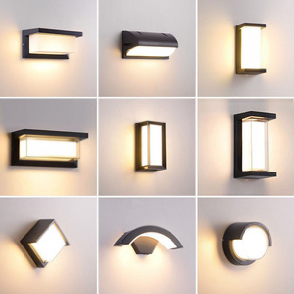 Minimally designed outdoor waterproof LED wall light, sensor door head light, balcony courtyard exterior wall light, intelligent sensor cross-border wall light
