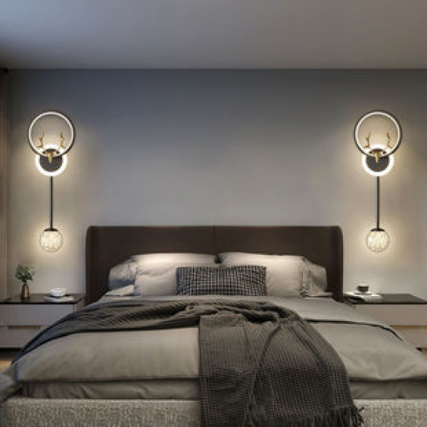 Wall lamp, bedroom bedside lamp, light luxury style, modern and simple Nordic lighting fixtures, hallway lamp, living room background wall lamp