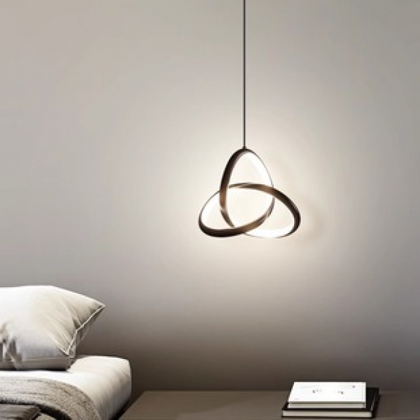 New modern minimalist bedroom with small hanging headboard, light luxury, high-end, atmospheric, high-end, Nordic minimalist head room, restaurant