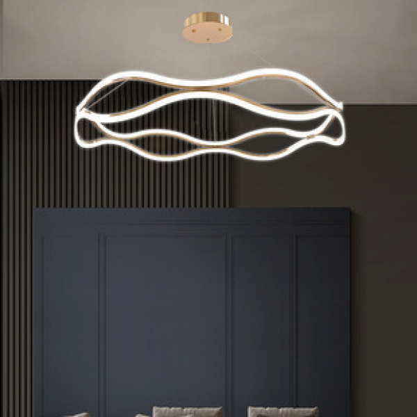 Living room pendant light 2024 new light luxury circular light fixture modern simple and atmospheric bedroom light Nordic restaurant light