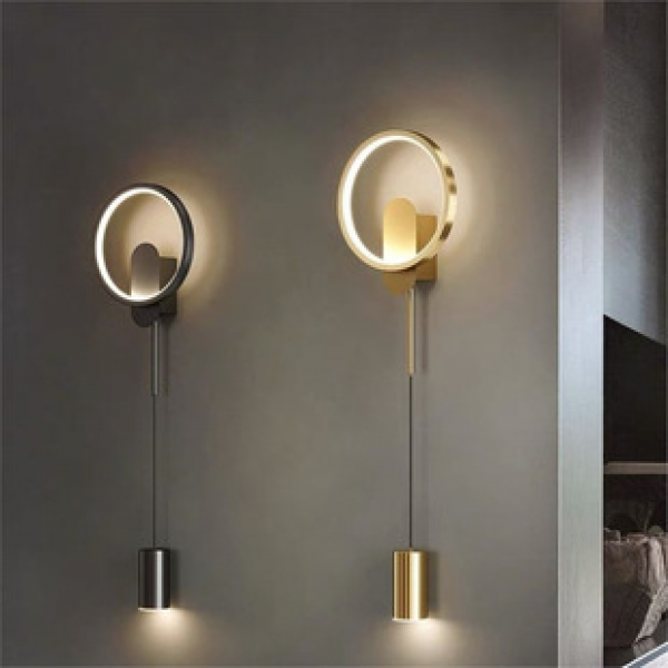 Bedhead wall lamp, bedroom light luxury Nordic minimalist modern corridor wall lamp, long living room background wall lamp