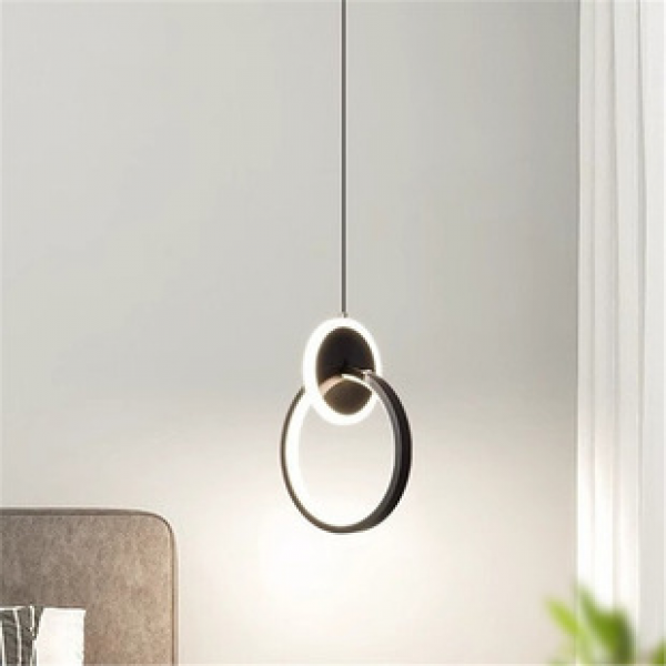 Creative luxury bedside bedroom small pendant light modern minimalist bar counter TV background wall long hanging line light cross-border