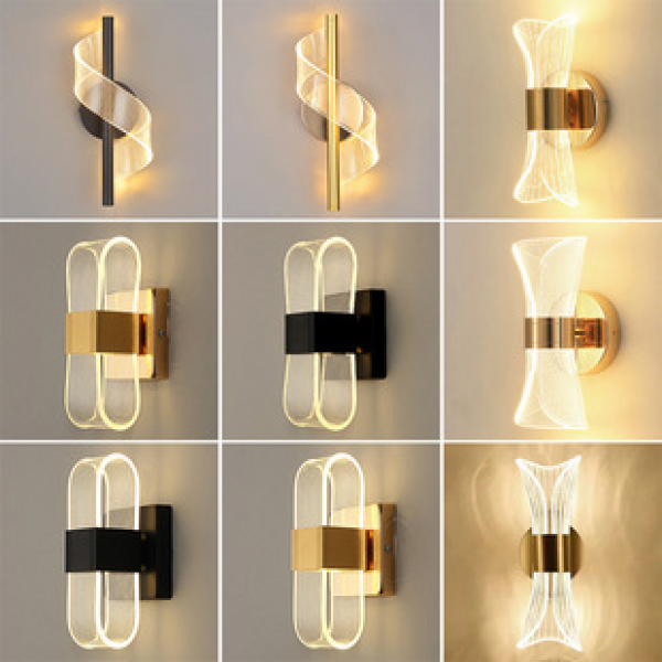 Cross border minimalist modern bedside lamp creative bedroom living room Nordic LED ultra bright aisle background wall light