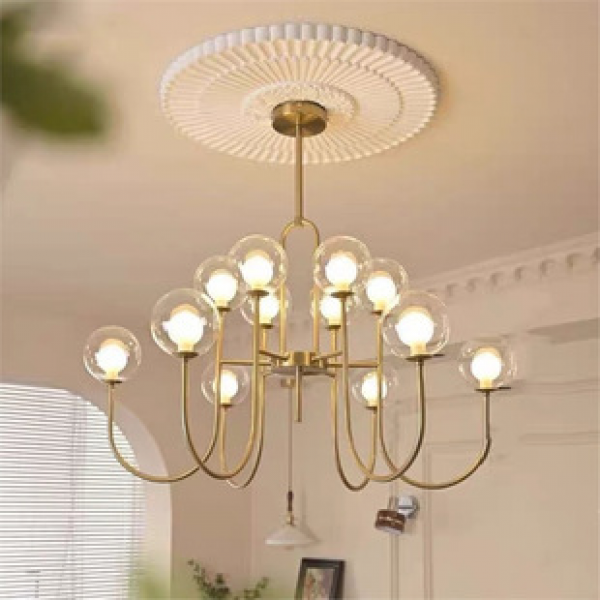 French postmodern retro texture designer style living room pendant lamp classic old Shanghai ball ball lamp with ancient style