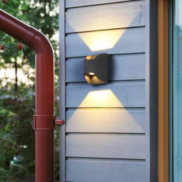 LED outdoor dual head wall lamp, exterior wall up and down spotlight, street lamp, outdoor waterproof courtyard wall wash lamp, balcony