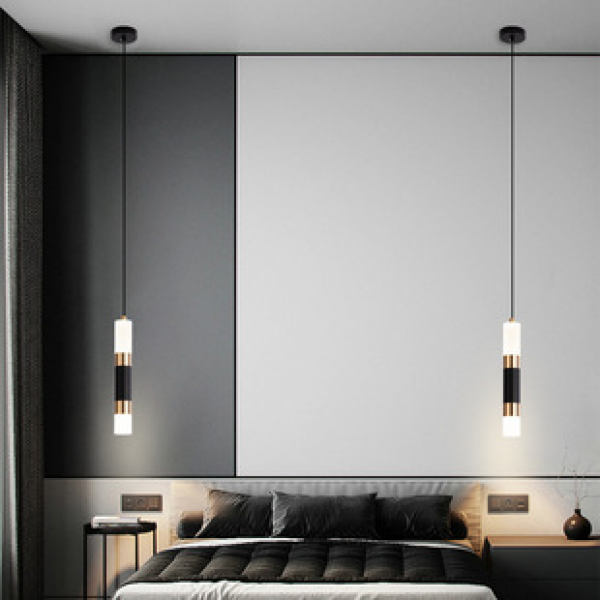 Bedroom bedside pendant light luxury long line light Nordic lighting modern minimalist creative personalized bar counter single head small pendant light