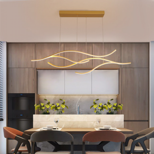 LED restaurant light Nordic room creative European office golden pendant light supports Tuya lighting candles