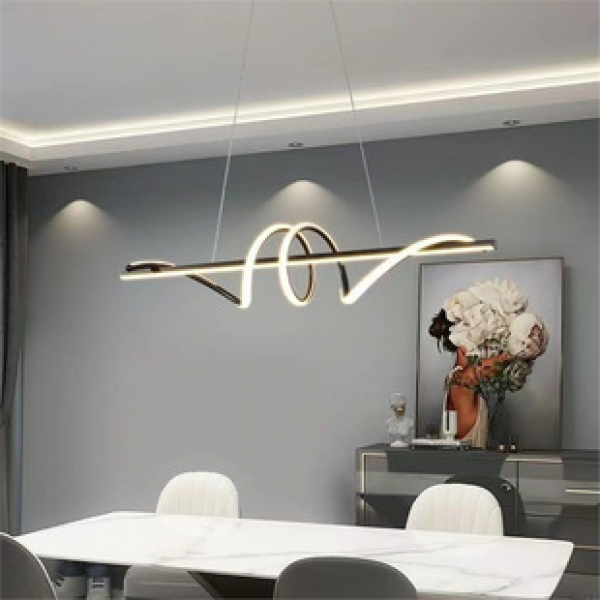 Restaurant pendant light, modern simplicity, light luxury, Nordic spiral long bar counter, Italian designer dining table lighting