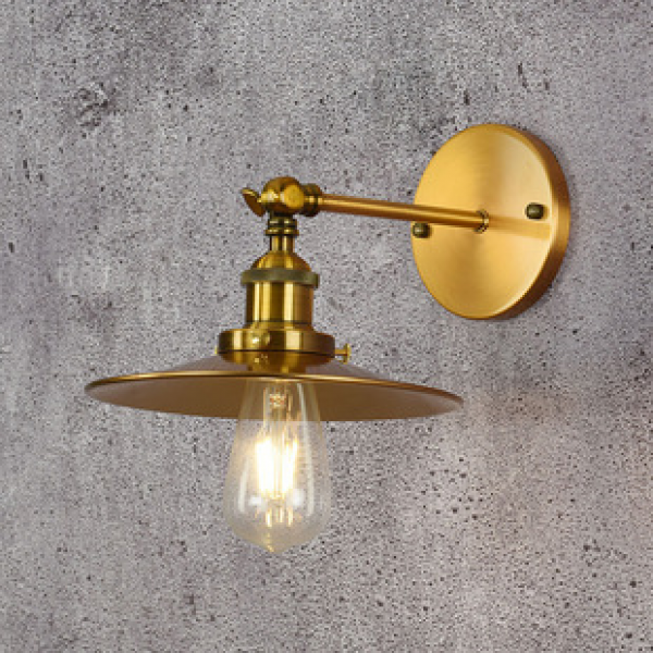 Personalized, minimalist bedroom, bedside, American country style, coffee shop, restaurant, creative, retro antique bronze iron wall lamp