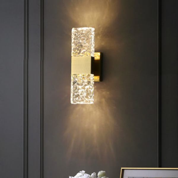 Light luxury LED crystal wall lamp, bedroom bedside lamp, minimalist TV background wall, hallway, staircase, living room lighting fixture