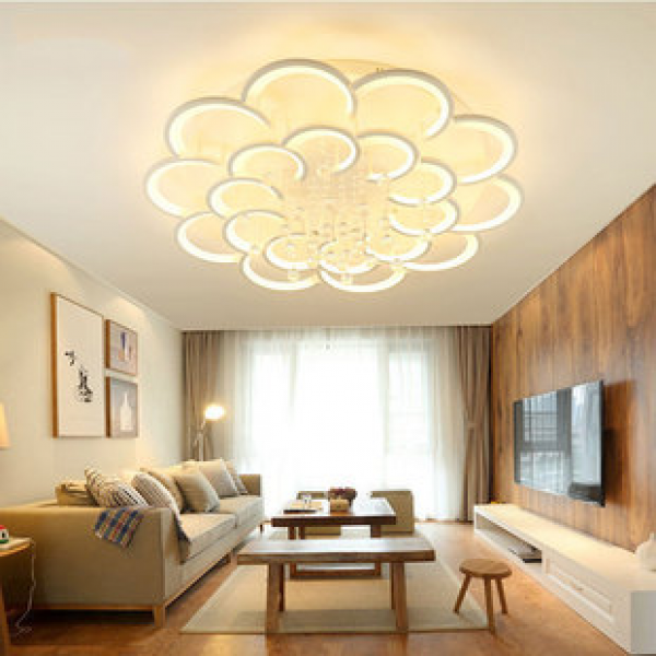 2023 New Modern Simple and Atmospheric Bedroom Living Room Light European LED Light Round Luxury Crystal Ceiling Light