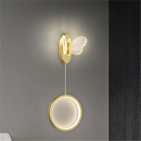 Bed lamp, wall lamp, light luxury, simple and creative Nordic lighting fixtures, warm butterfly bedroom lamp, living room sofa, background wall lamp
