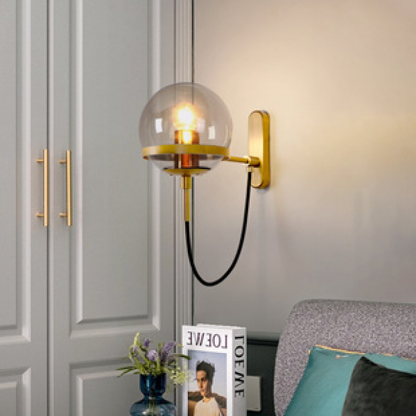 Nordic minimalist wall lamp, minimalist designer style, hotel staircase, hallway, balcony, bedroom, bedside wall lamp