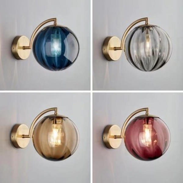 Nordic Creative Bedroom Bedhead Wall Light Living Room Hotel Dining Room Study Corridor Designer Interior Striped Glass Wall Light