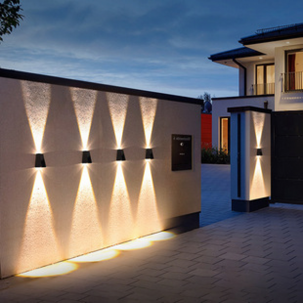 Outdoor wall lamp, solar waterproof lamp, courtyard landscape lamp, villa corridor, balcony, garden wall, outdoor wall washing lamp