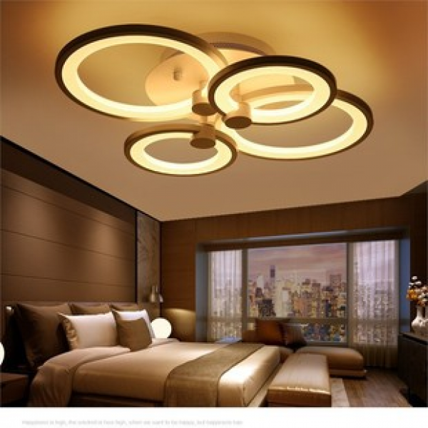 Circular living room lamp, modern minimalist bedroom ceiling lamp, personalized art restaurant lamp, study hall lighting fixture