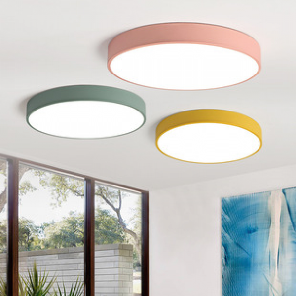 8 Zhongshan Lighting Circular Bedroom Modern Minimalist Living Room Study Balcony Creative Children's Macaron Ceiling Light