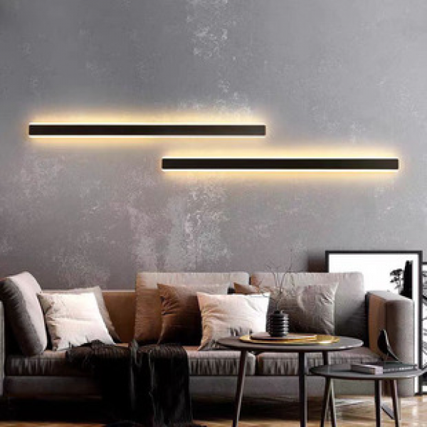 Minimalist wall lamp, bedroom, living room, hallway, background wall, Italian modern minimalist lamp, LED straight strip lighting fixture, illumination