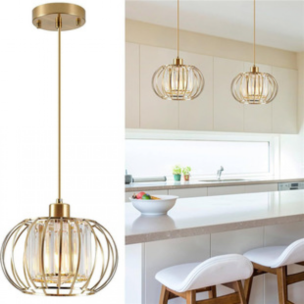 Nordic restaurant pendant light, modern and simple three headed creative personality, pastoral LED bar counter dining room light, crystal pendant light fixture