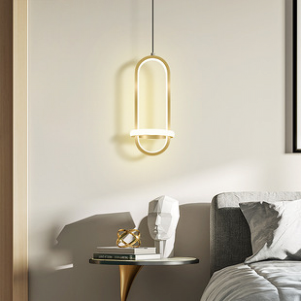 Bedhead pendant lamp, modern and simple Nordic light luxury living room background wall pendant lamp, internet famous creative room bedroom bedside lamp
