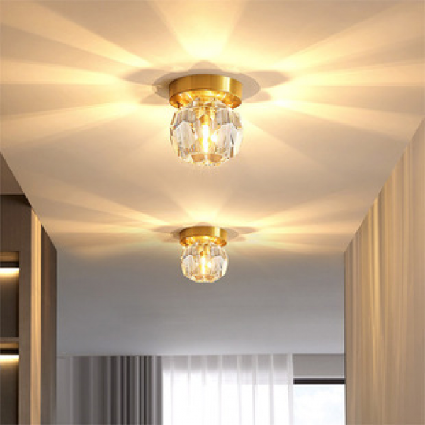 Light luxury crystal hallway lights, ceiling lights, entrance balconies, bathrooms, corridors, minimalist lighting fixtures, foreign trade lighting fixtures