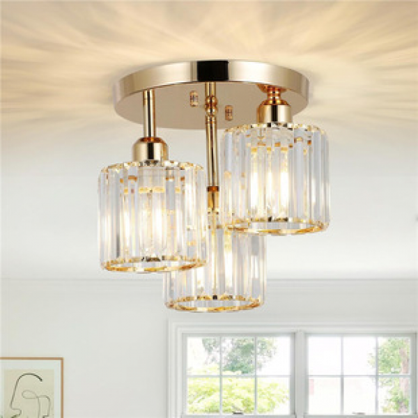 Nordic light luxury ceiling chandelier, bedroom lamp, dining room, Ning Shu guest room, crystal lamp, lighting fixture, crystal lamp, Amazon