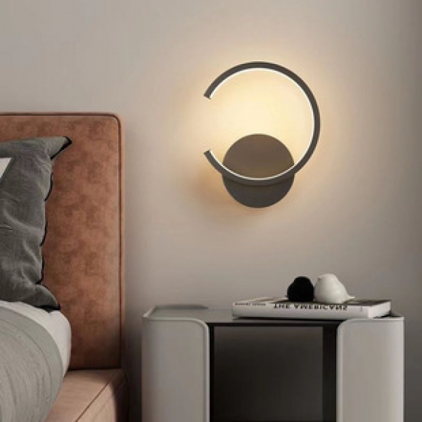 Minimally designed bed headboard, modern bedroom, personalized creativity, Nordic living room, aisle, background wall decoration, 2021 new wall lamp