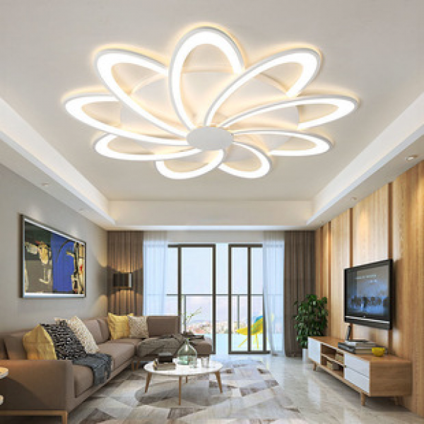 2024 new minimalist modern decoration restaurant LED lighting creative acrylic bedroom living room flower ceiling light
