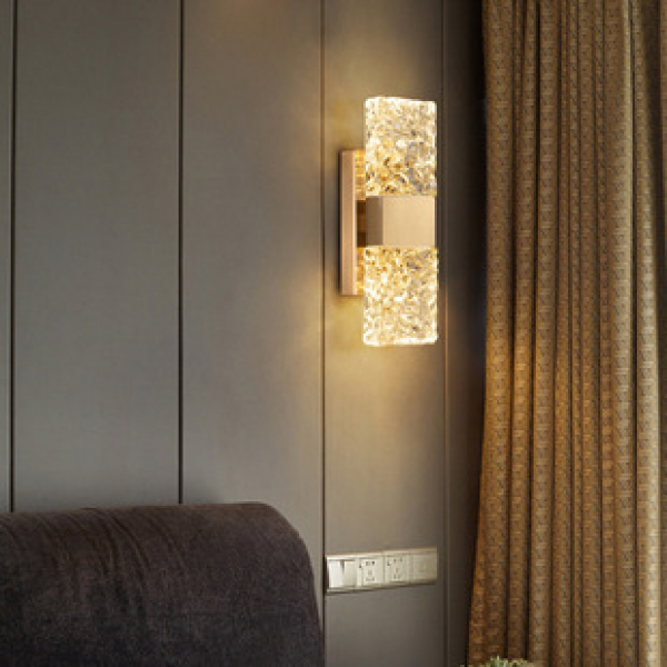 Modern minimalist and luxurious crystal wall lamp, living room background wall, staircase, Nordic designer's creative bedroom bedside wall lamp