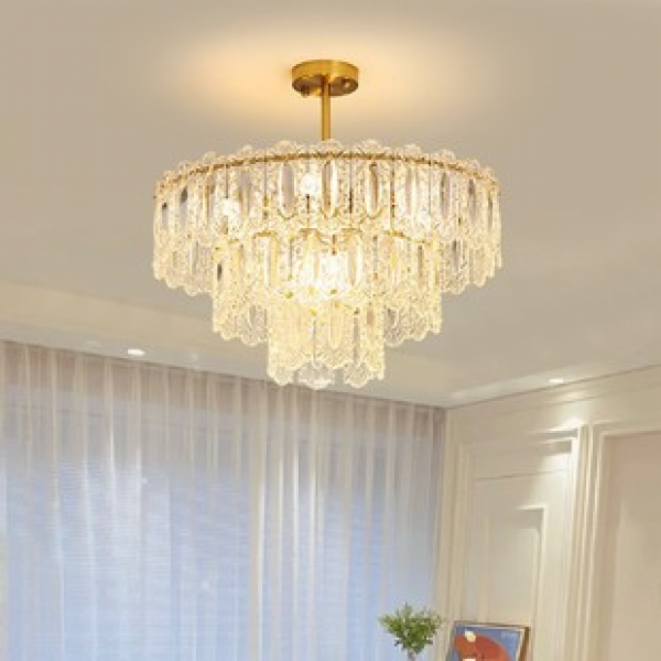 Living room pendant light, post-modern minimalist crystal light, internet famous restaurant master bedroom lighting, Nordic light luxury villa hall light
