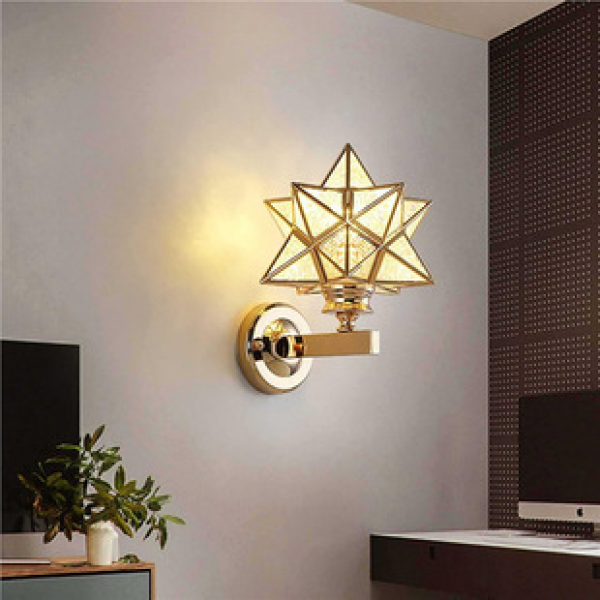 Crystal wall lamp Amazon modern minimalist bedroom bedside lamp creative Nordic living room staircase corridor background wall lamp