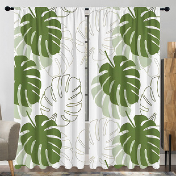 2PCS animal and plant curtain factory distributes 3D digital printing cross-border Amazon curtain hot selling patterns
