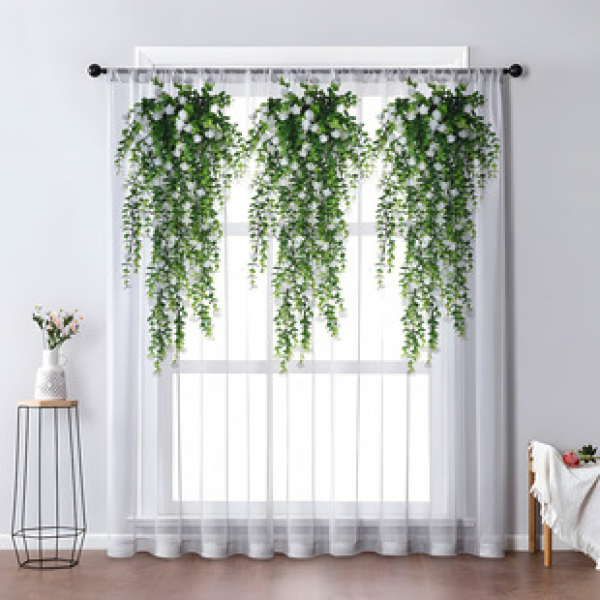 1pc new light luxury patterned window screen 3D digital printing bedroom living room decoration manufacturer direct sales through pole window screen