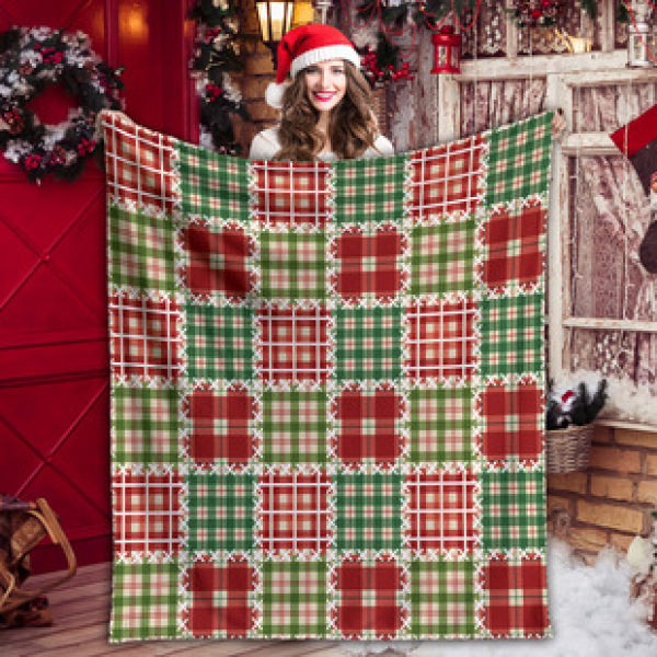 Christmas flannel blanket, air conditioning nap blanket