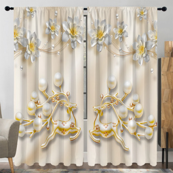 2PCS City Scene Curtain Factory Delivers 3D Digital Printing Cross border Amazon Curtain Hot Selling Pattern