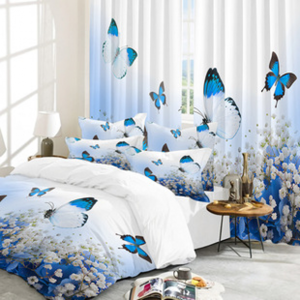 Manufacturer's direct supply to cross-border platform Amazon WISH hot selling and explosive products, full range of brushed three piece bedding and curtains