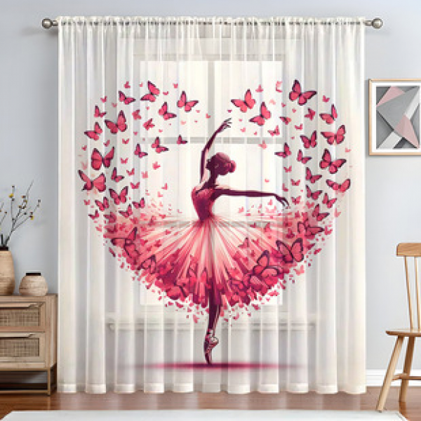 1pc new Valentine's Day window screen 3D digital printing bedroom living room decoration manufacturer direct sales through pole window screen