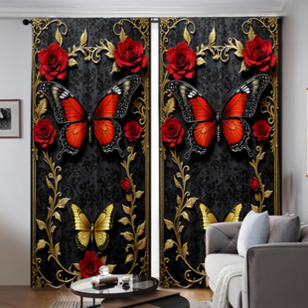 2PCS City Scene Curtain Factory Delivers 3D Digital Printing Cross border Amazon Curtain Hot Selling Pattern