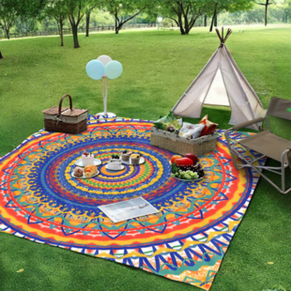 Cross border beach mat, quick drying, waterproof and moisture-proof mat, outdoor picnic mat, camping blanket