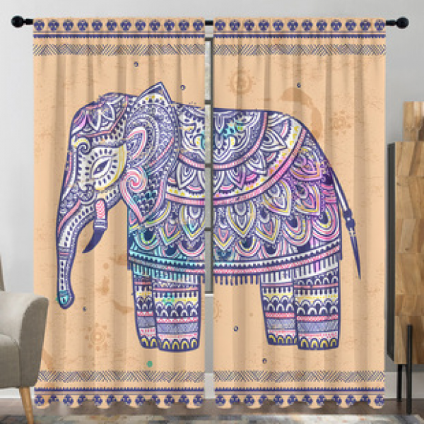 2PCS animal and plant curtain factory distributes 3D digital printing cross-border Amazon curtain hot selling patterns