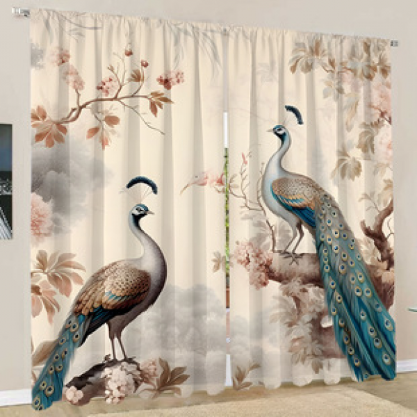 2PCS Flower Character Curtain Factory OEM 3D Digital Printing Cross border Amazon Curtain Hot Selling Pattern