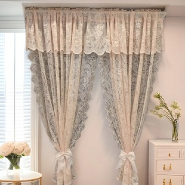 Cross border pearl phoenix tail gauze door curtain European showcase Nordic partition finished product
