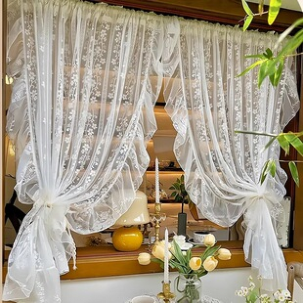 Factory direct supply cross-border e-commerce platform Amazon's popular new product Haitang flower with lace curtain factory dropshipping