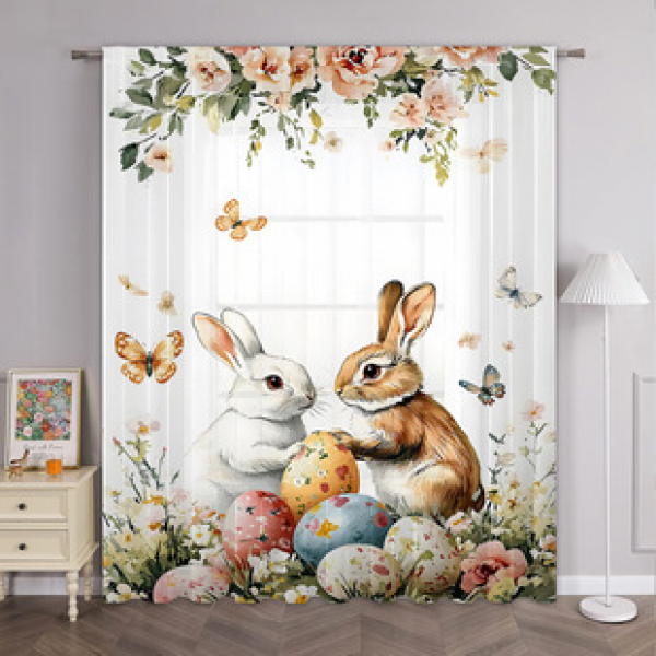 1pc new colorful flower series window screen 3D digital printing manufacturer direct sales bedroom living room decoration pole through window