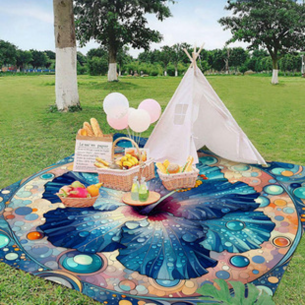 Cross border beach mat, quick drying, waterproof and moisture-proof mat, outdoor picnic mat, camping blanket