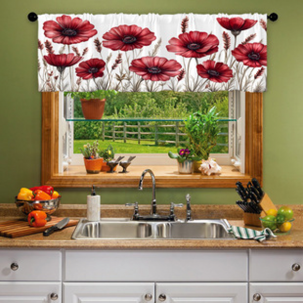 1pcs Kitchen Short Curtain Cartoon Pattern Cross border Hot Selling Factory Direct Supply 3D Digital Printing Waterproof and Oil proof